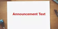 Announcement Text